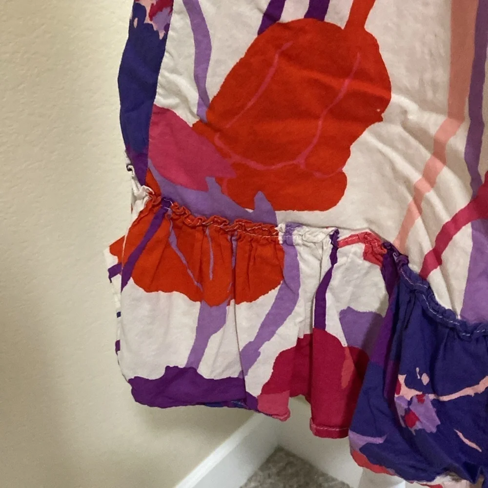 GapKids Vibrant Purple and Pink Abstract Floral Lined Girls Dress. Size S. (6/7)